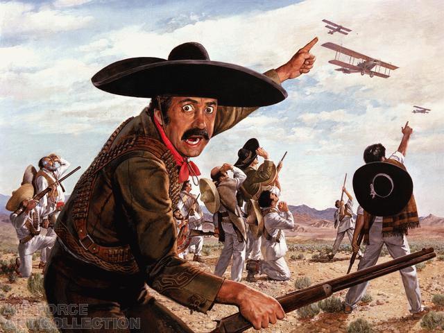 YANQUI GO HOME - PANCHO VILLA GUERRILLAS SEE THEIR FIRST AIRPLANE